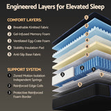 Medium firm euro top gel memory foam pocket spring mattress, 34cm king