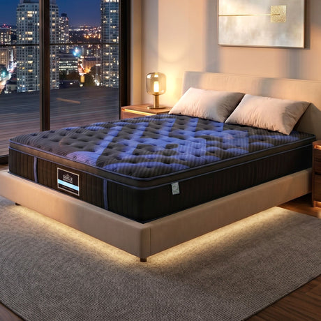 Medium firm euro top gel memory foam pocket spring mattress, 34cm king