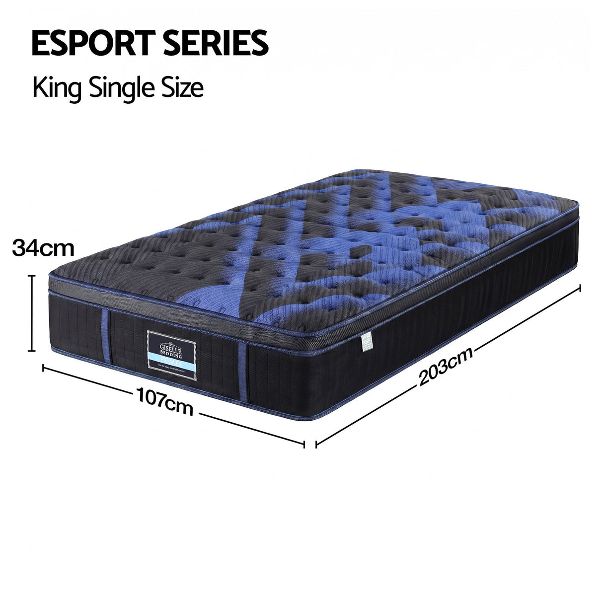Firm Gel Memory Foam Hybrid Mattress, 34cm King Single