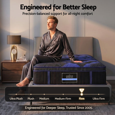 Medium Firm Gel Memory Foam Hybrid Mattress, 34cm Single
