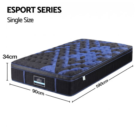 Medium Firm Gel Memory Foam Hybrid Mattress, 34cm Single