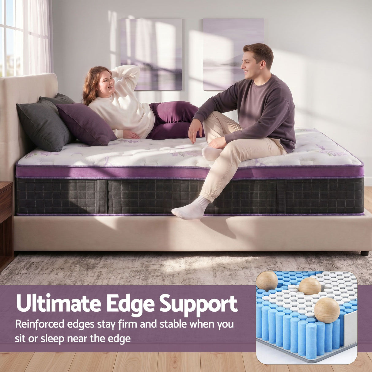 Firm euro top pocket spring mattress, 35cm king