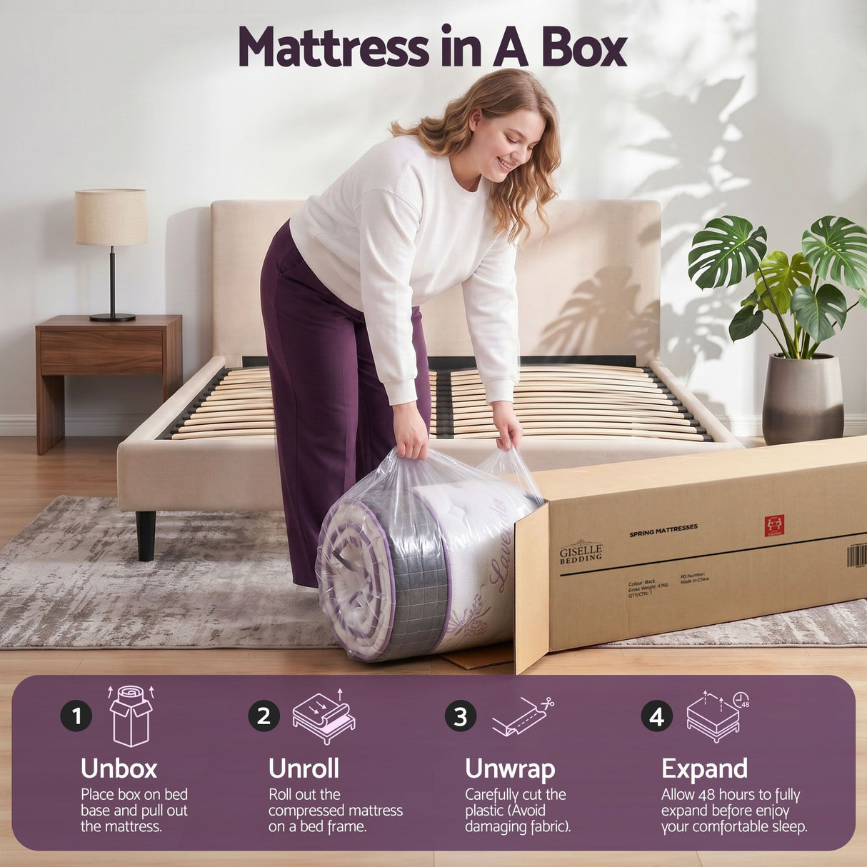 Firm euro top pocket spring mattress, 35cm queen