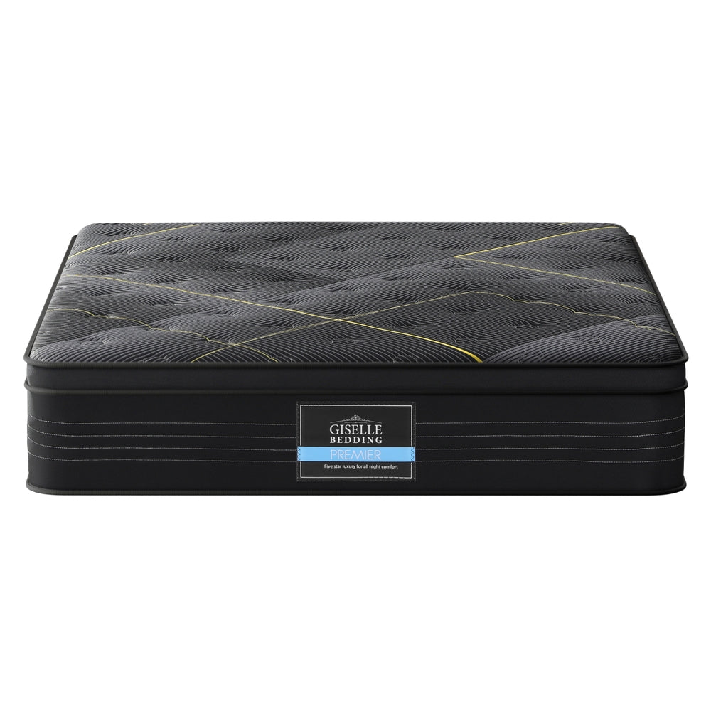 Giselle Bedding 35cm Bamboo Charcoal Euro Top Hybrid Pocket Spring Mattress — Allure Home Collections