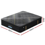 Giselle Bedding 35cm Bamboo Charcoal Euro Top Hybrid Pocket Spring Mattress — Allure Home Collections