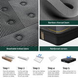 Giselle Bedding 35cm Bamboo Charcoal Euro Top Hybrid Pocket Spring Mattress — Allure Home Collections