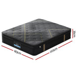 Medium firm bamboo charcoal euro top pocket spring mattress, 35cm king