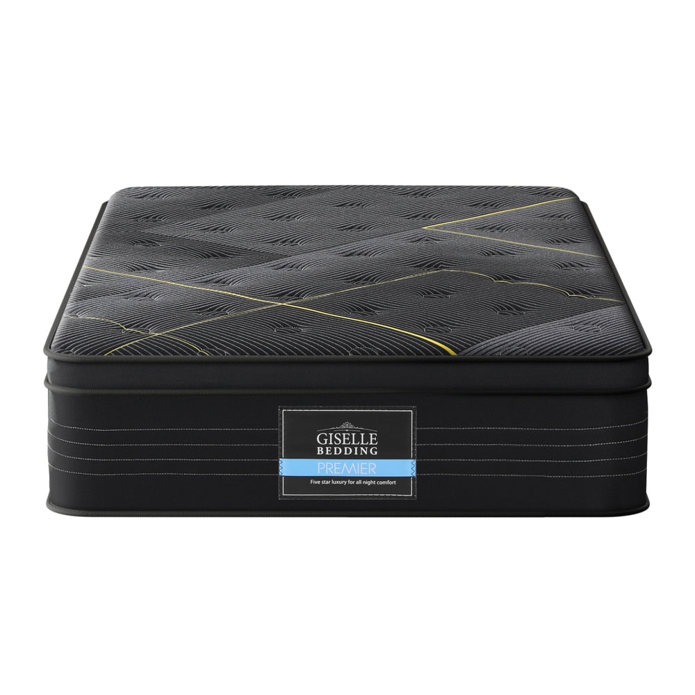 Giselle Bedding 35cm Bamboo Charcoal Euro Top Hybrid Pocket Spring Mattress — Allure Home Collections