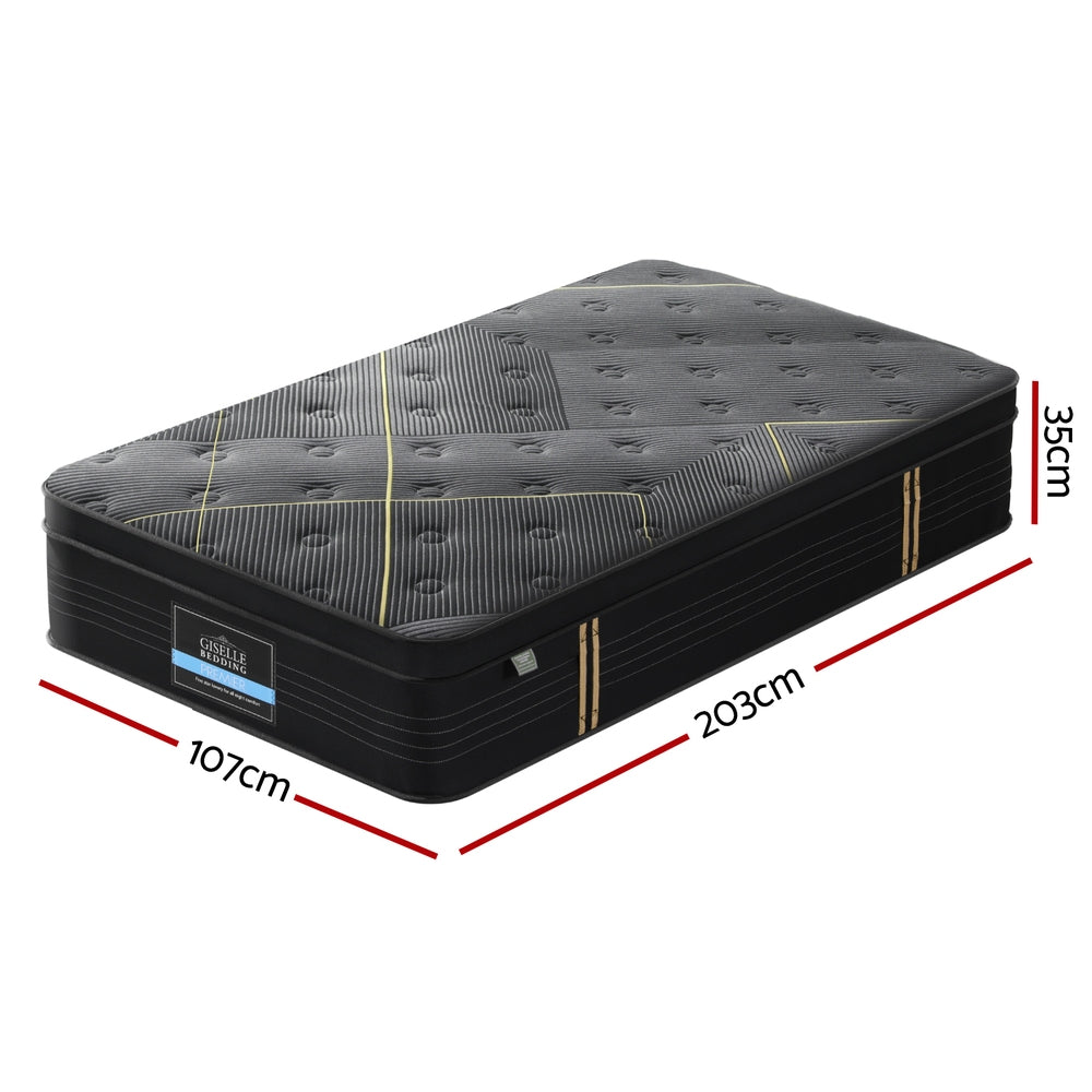 Giselle Bedding 35cm Bamboo Charcoal Euro Top Hybrid Pocket Spring Mattress — Allure Home Collections