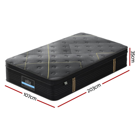 Giselle Bedding 35cm Bamboo Charcoal Euro Top Hybrid Pocket Spring Mattress — Allure Home Collections