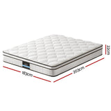 Giselle 22cm Euro Top Pocket Spring Mattress — 6-Turn Enhanced Coils, Medium Firm — Allure Home Collections