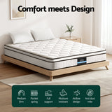 Giselle 22cm Euro Top Pocket Spring Mattress — 6-Turn Enhanced Coils, Medium Firm — Allure Home Collections