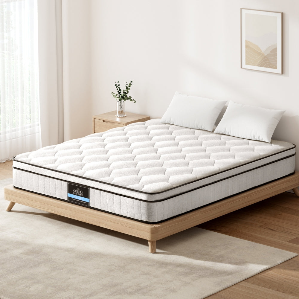 Giselle 22cm Euro Top Pocket Spring Mattress — 6-Turn Enhanced Coils, Medium Firm — Allure Home Collections