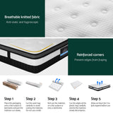 Medium Firm Euro Top Pocket Spring Mattress, 30cm King - Allure Home Collections
