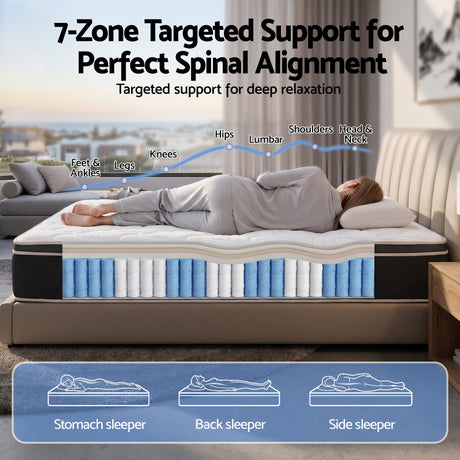 Firm euro top copper memory foam pocket spring mattress, 35cm queen