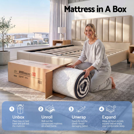 Firm euro top copper memory foam pocket spring mattress, 35cm queen