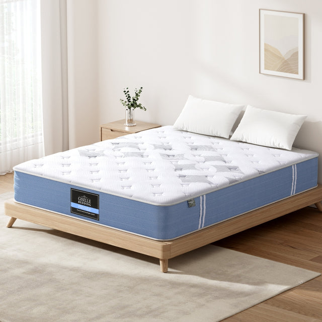 Giselle 25cm Medium-Firm Euro Top Pocket Spring Mattress — Bamboo Fibre Knit — Allure Home Collections