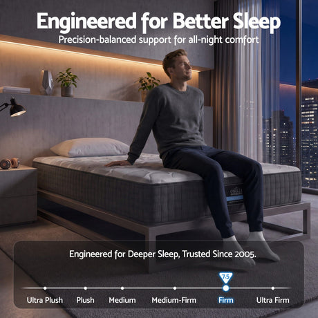 Firm Edge Support Pocket Spring Mattress, 30cm King Single