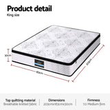 Medium Firm Euro Top Pocket Spring Mattress, 30cm King (view 3 of 11)