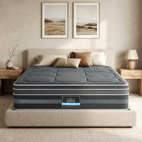 Medium firm 7 zone euro top pocket spring mattress, 35cm queen