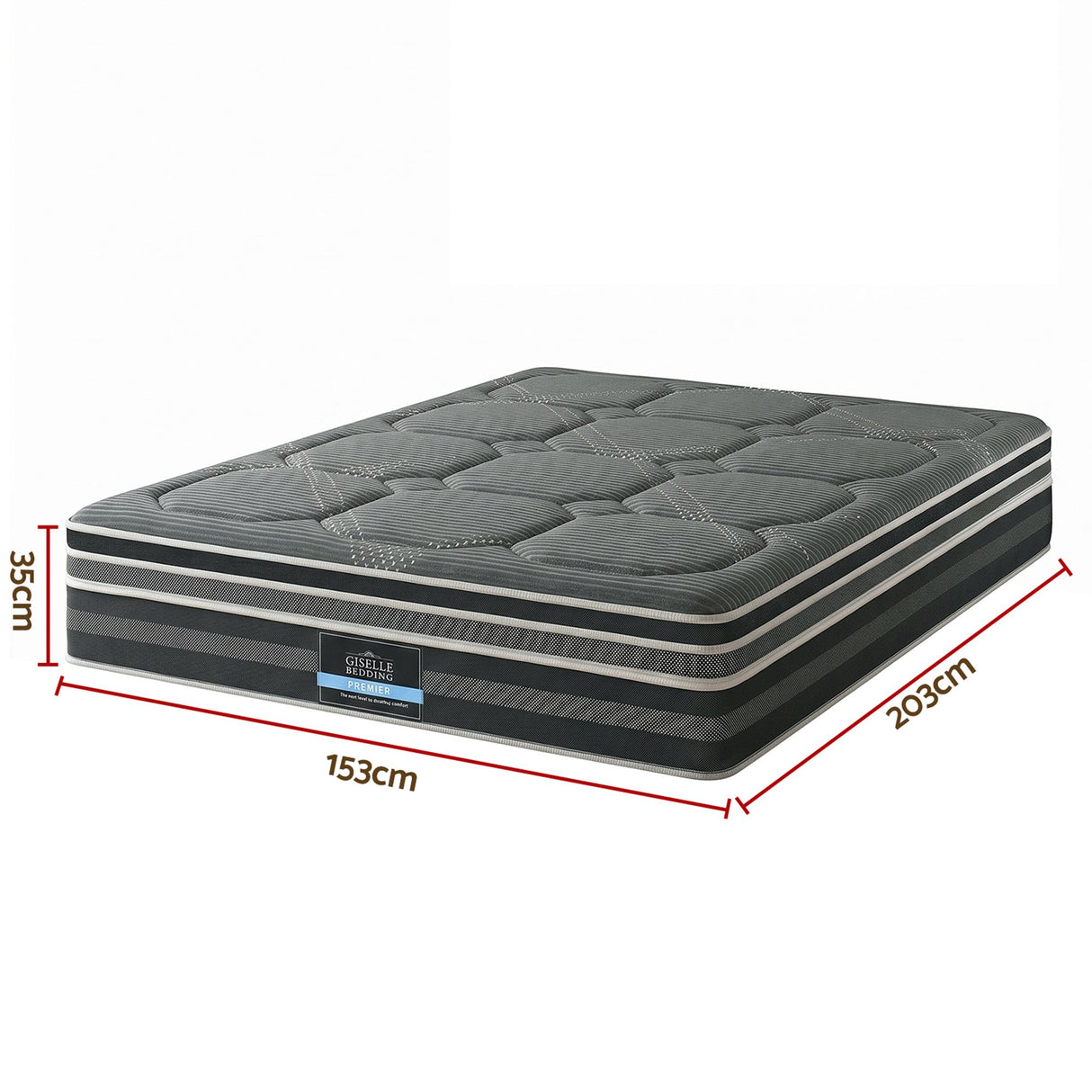 Medium firm 7 zone euro top pocket spring mattress, 35cm queen