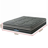 Medium firm 7 zone euro top pocket spring mattress, 35cm queen