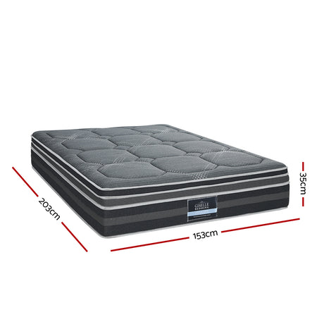 Giselle Bedding 35cm Dual Euro Top Medium-Firm Mattress — Bamboo Charcoal Cover — Allure Home Collections