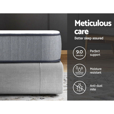 Extra Firm Tight Top Pocket Spring Mattress, 23cm Queen - Allure Home Collections