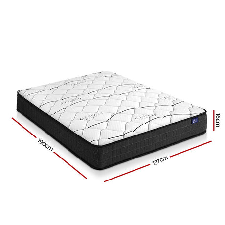 Giselle Bedding 16cm Medium Firm Bonnell Spring Mattress — Quilted Finish — Allure Home Collections