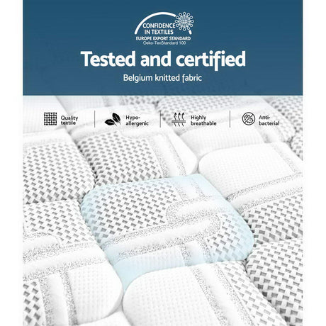 Medium Firm Flippable Pocket Spring Mattress, 36cm Double - Allure Home Collections