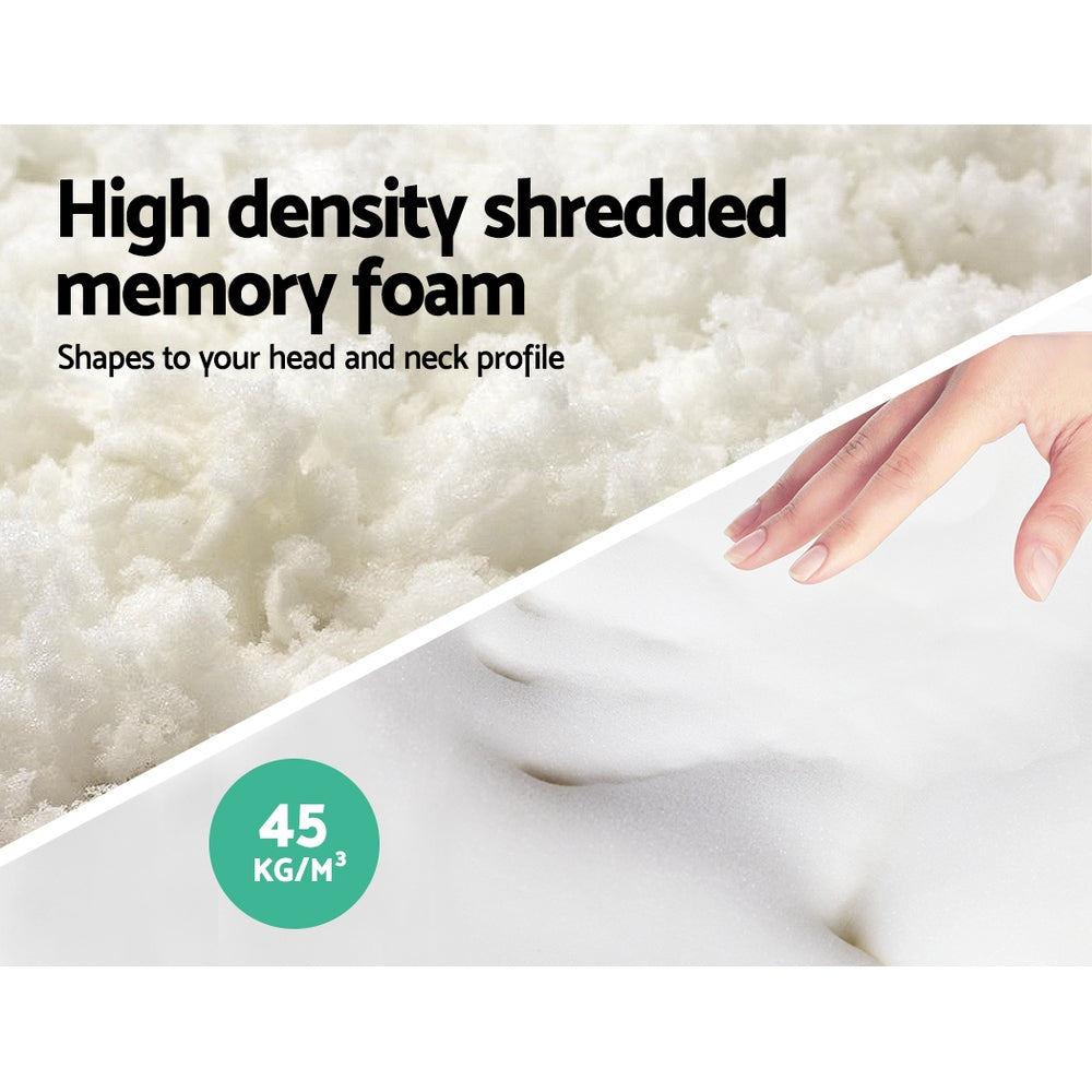 Giselle Bedding Memory Foam Pillow Twin Pack — 19cm Thick, Neck and Shoulder Relief — Allure Home Collections