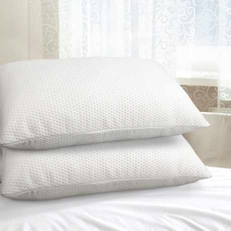 Giselle Bedding Memory Foam Pillow Twin Pack — 19cm Thick, Neck and Shoulder Relief — Allure Home Collections