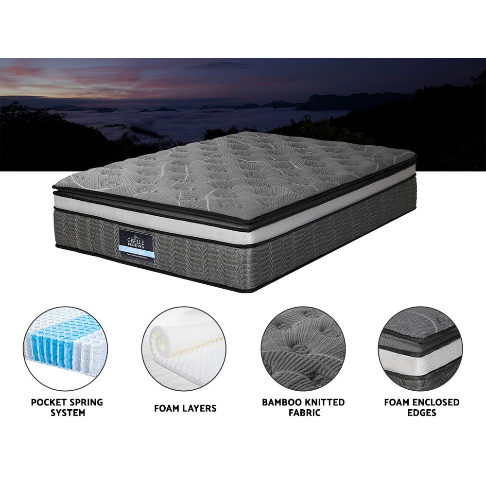 Medium firm pocket spring mattress, 34cm queen