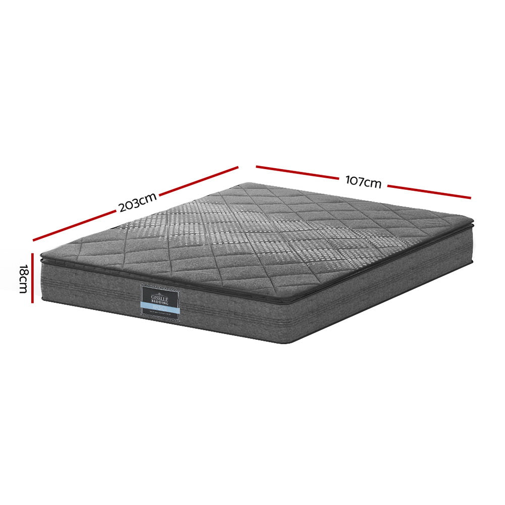 Giselle Bedding 18cm Medium-Firm Pillow Top Mattress — High-Density Foam, Bonnell Spring — Allure Home Collections