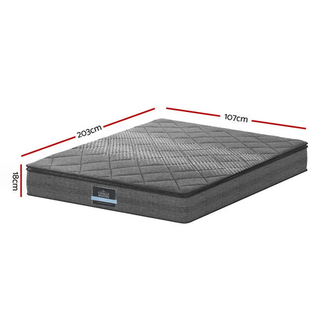 Giselle Bedding 18cm Medium-Firm Pillow Top Mattress — High-Density Foam, Bonnell Spring — Allure Home Collections