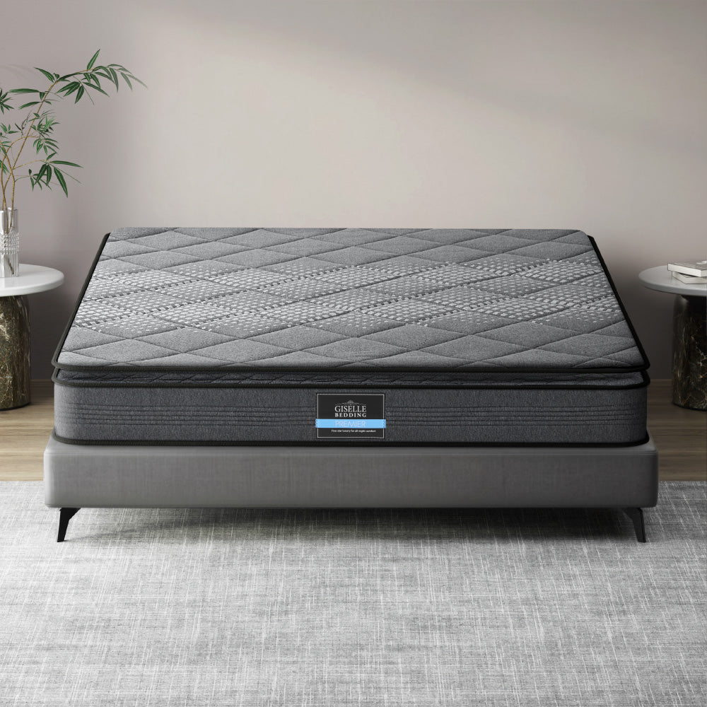 Giselle Bedding 18cm Medium-Firm Pillow Top Mattress — High-Density Foam, Bonnell Spring — Allure Home Collections