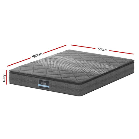 Giselle Bedding 18cm Medium-Firm Pillow Top Mattress — High-Density Foam, Bonnell Spring — Allure Home Collections