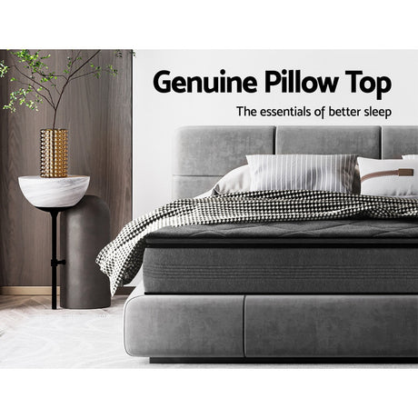 Giselle Bedding 18cm Medium-Firm Pillow Top Mattress — High-Density Foam, Bonnell Spring — Allure Home Collections