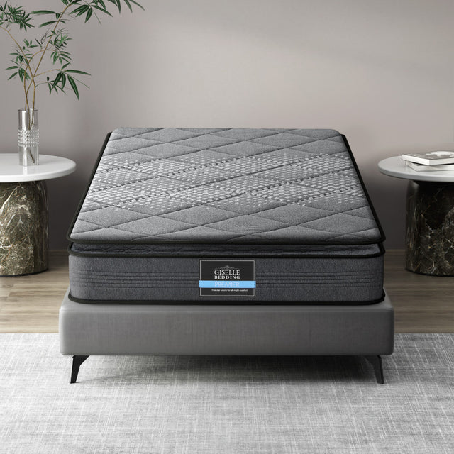 Giselle Bedding 18cm Medium-Firm Pillow Top Mattress — High-Density Foam, Bonnell Spring — Allure Home Collections