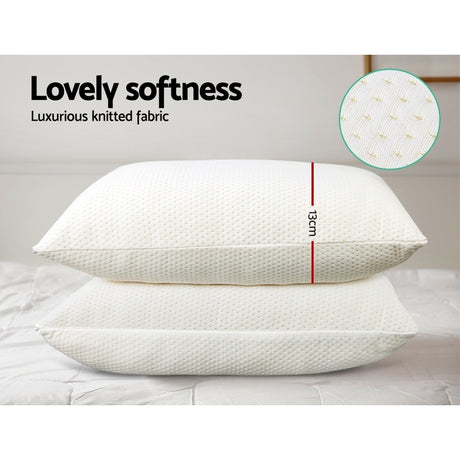 Giselle Bedding Memory Foam Pillow Twin Pack — 13cm, Viscoelastic Foam, Contouring — Allure Home Collections