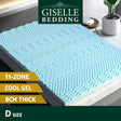 Giselle Bedding 11-Zone 8cm Memory Foam Mattress Topper — Enhanced Comfort — Allure Home Collections