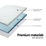 Giselle Bedding 7-Zone Memory Foam Mattress Topper — Open Cell, Bamboo Cover — Allure Home Collections