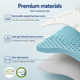 Giselle Bedding 7-Zone Memory Foam Mattress Topper — Open Cell, Bamboo Cover — Allure Home Collections