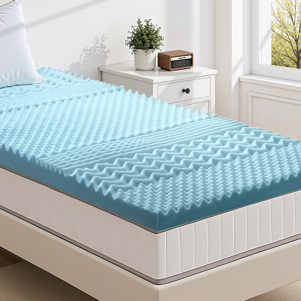 Giselle Bedding 7-Zone Memory Foam Mattress Topper — Open Cell, Bamboo Cover — Allure Home Collections