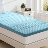 Giselle Bedding 7-Zone Memory Foam Mattress Topper — Open Cell, Bamboo Cover — Allure Home Collections