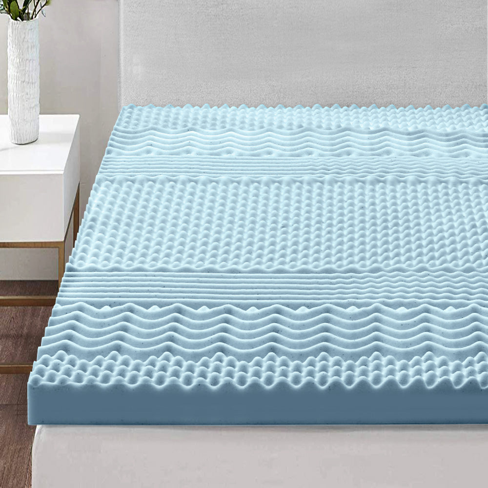 Giselle Bedding 8cm 7-Zone Memory Foam Mattress Topper — Open Cell, Bamboo Cover — Allure Home Collections