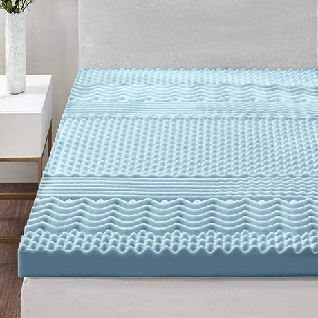 Giselle Bedding 8cm 7-Zone Memory Foam Mattress Topper — Open Cell, Bamboo Cover — Allure Home Collections