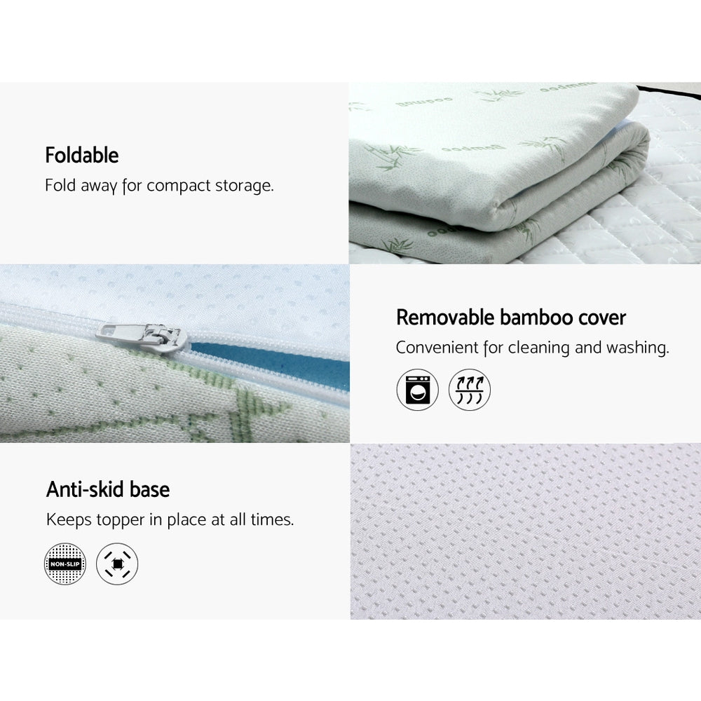 Giselle Bedding 8cm 7-Zone Memory Foam Mattress Topper — Open Cell, Bamboo Cover — Allure Home Collections