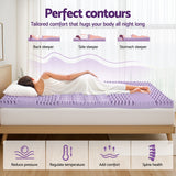 Giselle 8cm Lavender-Infused 7-Zone Memory Foam Topper — King Single, Bamboo Cover — Allure Home Collections