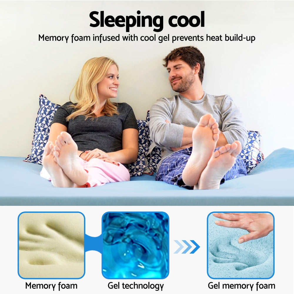 Giselle Bedding 5cm Cool Gel Memory Foam Topper — King Single — Allure Home Collections